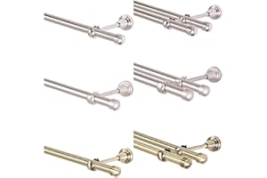 MDEKOR Gardinenstange Gold 19mm Einläufig mit Endkappe (Antik-Gold, 1-läufig, 160 cm)