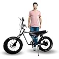 VIGOREBIKE Men ZE Electric Cycle with Dual Disc Brakes, 350w Hub Motor, 5.8Ah Li-Ion Battery, 95% Pre-Assembled with Charger, Black Color,Fat Tyre Cycle 20 x 400 Inches, 20 Inch