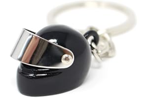 VmG-Store - Llavero con colgante de casco de moto con visera plegable, Negro