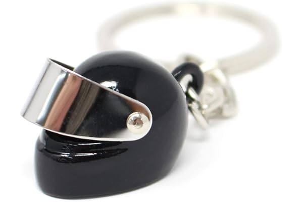 VmG-Store Porte-clés casque de moto avec visière rabattable (noir).