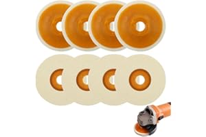 Tutamaz 8pcs Disque de polissage en feutre de laine Diamètre 125mm, Tampon de polissage en laine d'agneau, Disque de Polissage Meuleuse pour Polissage Verre, Céramique, Plastique, Métal, Marbr
