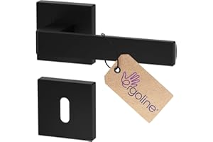 ERGO LINE ERGO Schwarz Türbeschlag Türgriff für Zimmertüren Schwarz Matt Eckig Drückergarnitur, Türbeschlag, Türklinke, Türdrücker