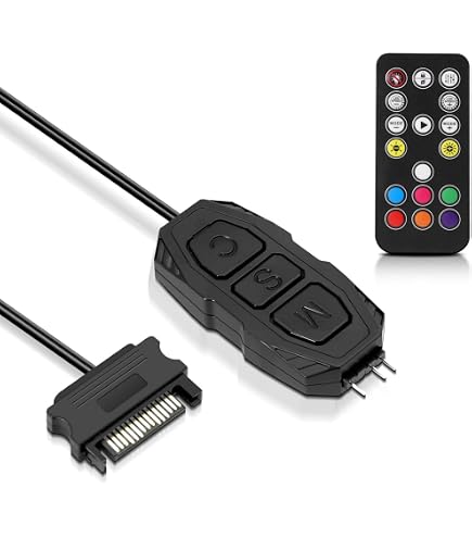 UpHere ARGB Controller Voor PC - 5V 3-Pin PWM, Draadloze Afstandsbediening, Fan Hub En RGB Synchronisatie