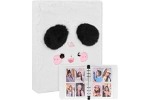 WELLRI Kpop Photocard Binder Plush Photo Album with 30Pcs Inner Pages 2x3" Photo Card Holder Book Sleeves 6 Rings 4-Pocket Card Protector (Cute Puppy)