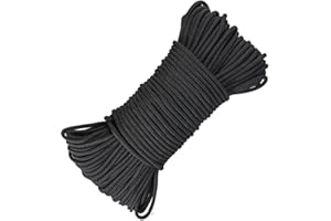 Wolike Multi Functional Nylon Rope Dynamic Rope, Outdoor Clothes Drying Dynamic Rope, Tent Binding Rope, Manual Decoration DIY Rope for Bundling,Gardening Design,Wedding,Fishing (Black-2MM)
