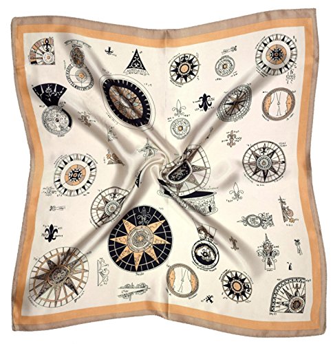 Preisvergleich Produktbild Creme Beige Navigation Gedruckt Kleinen Dicken Seidenschal