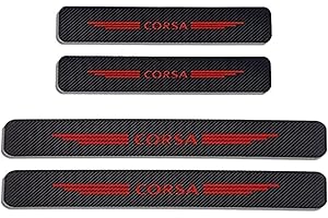 WYXAXNM 4 Piezas Fibra de Carbon Umbral De La Puerta Protectores para Opel Corsa D B E, Adhesivo De Protección De Umbral Coche, Decoración Estribos Protector Barra Sill Scuff Plate Accesorios