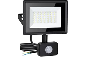 Aigostar Outdoor Sensor Light, 30W LED Security Lights Outdoor Motion Sensor, PIR Floodlight 2510 Lumen, IP65 Waterproof Outside Flood Light, Ultra Thin Floodlights Spotlight for Garden Garages Black