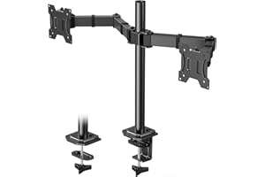 HUANUO Monitor Halterung 2 Monitore für 13-30 Zoll Bildschirme, Monitorhalterung 2 Monitore Höhenverstellbar, Bildschirmhalterung Neigen Schwenken, 10 kg pro Arm, VESA 75/100