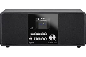 Imperial DABMAN i200 Internet/DAB+ radio (stereoljud, internetradio/DAB/FM, WLAN, LAN, Aux-In, linje-out, hörlursutgång, Spotify) svart, 32 x 13,5 x 11 cm