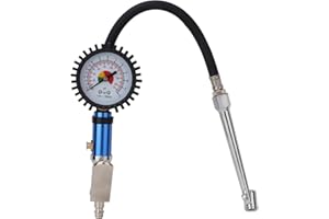 banapoy Medidor de inflado de neumáticos, Pistola de presión de neumáticos, sin Fugas de Aire No es Necesario presionar Presión de neumáticos de aleación de autoapriete fácil de operar para