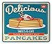 Produktbild Vintage Mouse Pad, Delicious Pancakes with Cream and Jam Eighties Diner Flyer Design, Standard Size Rectangle Non-Slip Rubber Mousepad, Cream Pale Brown and Blue