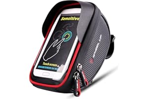 XPhonew Bike Handlebar Bag, Bicycle Phone Mount, Waterproof Cycling Frame Top Tube Pouch Pannier Bike Phone Holder Stand for iPhone 16 15 14 13 12 11 Pro Max XS 8 Plus Samsung Smartphones up to 6.5''