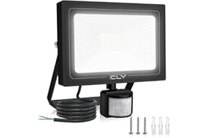 CLY 60W Security Lights Outdoor Motion Sensor, Sensor Light 5200LM IP66 Waterproof LED Floodlight with PIR, 6500K Cold White LED Outdoor Lights Mains Powered with Sensor for Backyard, Garden