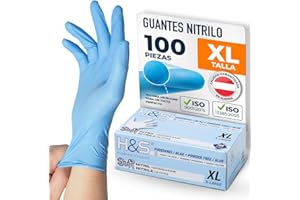 ISC HYGIENE & SAFETY ISC Guantes Nitrilo Talla XL – Sin Polvo y Sin Látex – 100 Guantes Desechables para Uso Profesional o Doméstico – Disponible en S, M, L, XL, XXL – Azul, Unisex, Cómodos, Ambidiestros