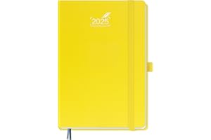 BEZEND Agenda 2025 A5 in Italiano | Agenda Settimanale con Carta da 120 g/m² e Pagine di Note Punteggiate,14,8 x 21,5 cm Copertina Rigida - Limone