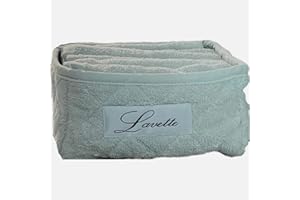 CA' D'ORO PDA Set Pezzi 6 Lavette Spugna cm. 30x30 con Cestino in Spugna Trapuntato (Grigio Perla)