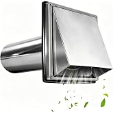 Ventilation Grille,4 Inch/100mm(Outdoor) Dryer Vent Cover,with Removable Extension and Acoustic Insulation Foam,For Home Use
