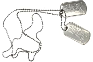 THEDOGTAGCO James Bucky Barnes Military Army Dog Tags - Stainless Steel - Ball Chain Included - Cosplay Prop