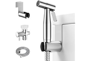Arofa Handheld Bidet Sprayer for Toilet-Adjustable Water Pressure Control with Bidet Hose for Feminine Wash, Stainless Steel Brushed Nickel Cloth Diaper Bidet Toilet Sprayer for Baby Wash