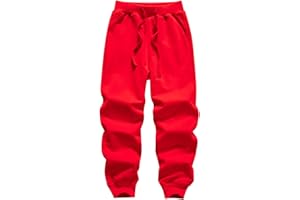WIYOSHY Pantalones de chándal de algodón con cordón de Color sólido para niños y niñas