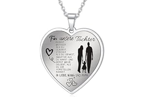 YOTHIWAD Necklace for Daughter Heart Pendant Daughter Necklace with Inspirational Text to My Daughter Necklace Jewellery Gifts for Daughter from Mum Dad