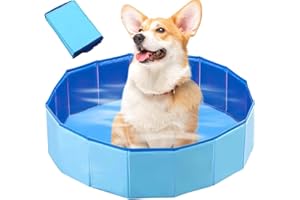 LUFEIS Hundepool, 60x20 cm Hundepool Schwimmbad, Hundebecken Faltbar mit Ablassventil, Planschbecken rutschfest, Swimmingpool für Hunde, Faltbarer Pool Schwimmbecken für Kleine Hunde, Katze (Blau)