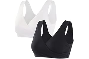 ZUMIY Reggiseno Allattamento, Reggiseno Senza Ferretto e Senza Cuciture, Cotton Reggiseno per Gravidanza e Allattamento, Comodo Reggiseno Senza Fili per Il Sonno Notturno