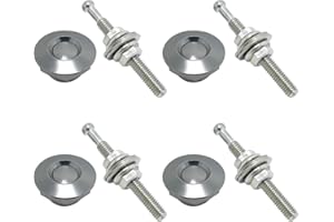 BESTINE Packung mit 4 Stück Universal Aluminium Hood Pins, Nummernschild Verriegelungsclip, Druckknopfhaube, Quick Release Lock Latch Stoßstange, Durchmesser 1,25 Zoll (Silber)