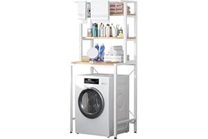 MOYIPIN Étagère de Rangement à 3 Niveaux pour Machine à Laver, Gain de Place, étagère de Rangement au-Dessus des Toilettes, Multifonction, Solide et réglable, Blanc