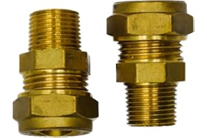 GROHE Pair of Adaptors for UK Fittings - 15mm Compression by 3/8 Inch BSP Male Thread (Ideal for connecting European 3/8" Flexi Connections, Brass Adapters for Kitchen & Bathroom Mixer Taps), Set of 2