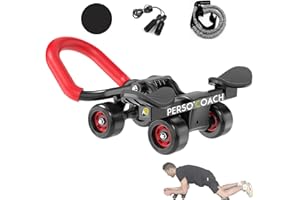 PERSO'COACH LE SPORT SUR MESURE PERSO COACH - Bauch-Rad, elastisch, für Krafttraining, Springseil für Sport, Zuhause, AB Wheel Roller Pro