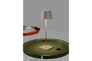 MU LIN Lampada da Tavolo 841 Touch Cordless - Lampada Interno e esterno, Dimmerabile, Ricaricabile USB, Portatile, 3000K-4500K-6500K, Lungo Durata, Luce fredda e calda (Tortora)