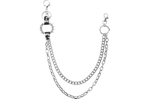 Mikqky Cadena de Pantalón, Cadena de Pantalón Punk Gótica de Hip Hop de Moda, Rock Moda Pantalones Cadena Decoración, Moda Hip Hop Gótico Punk Pantalones Cadena, Gótico Cadena Pantalon, 58 cm (negro)