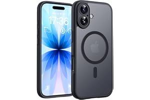 TOCOL Funda para iPhone 17, Protección Lente Cámara, Anillo Magnético Integrado, Compatible con Magsafe, Protección contra Caídas, Translúcida Mate Trasera, Titanio Negro