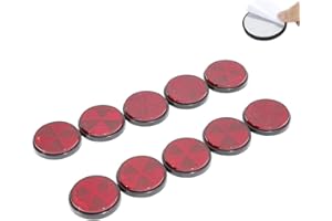 TAEUYYM 10 x Catadioptrico Redondo Rojo Adhesivo Remolque, Catadioptrico Redondo Remolque Adhesivo, Reflectores Adhesivo Redondo Rojo, para Camión RV Caravana Coche Remolque Tractor Moto (Rojo)