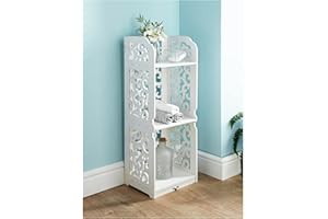 spot on dealz® Camille 3 Tier Shelving Unit Storage Shelves Free Standing Living Room Bedroom Kitchen Decorative Display Wooden White Decor Furniture Flat pack