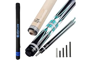 Jflowers KONLLEN Kit da Biliardo con 3 Cuscini per Carambola con Custodia (142 cm, Punta 12 mm, Perno Radiale, Peso Regolabile, Cono Professionale per Carambola)