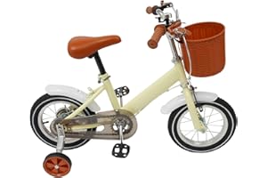 ACROSSPART 12 Zoll Kinderfahrrad, Fahrrad für Kinder mit Korb & Stützrädern, Höhenverstellbarer Sitz und Lenker, Kinderfahrrad ab 3 Jahre Jungen & Mädchen