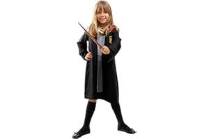 Funidelia Déguisement Officiel de Hermione Granger pour Fille avec cape et robe, Tunique de Gryffondor Enfant Hogwarts, Déguisements de Carnaval, Halloween et Fêtes – Taille 10-12 ans