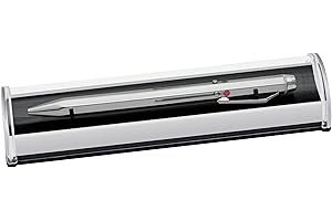 ‎WEDO Wedo Vierfarb-Kugelschreiber chrom Metallgehäuse Schiebemechanik vier DIN-Kurzminen schwarz rot blau grün inklusive Geschenkbox