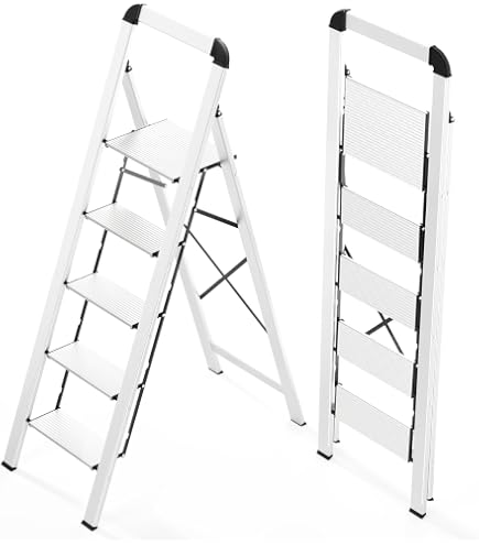 Scala A Libretto In Alluminio KASART 7 Gradini - Portata 150 Kg, Certificata EN131, Made In Italy