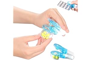 XTAIQD 2pcs Pill Popper for Blister Packs,Portable Pill Box,Pill Popper for Blister Packs Storage Box Medication Dispenser,No Contact Easy to Take Medicine Out Tool,Suitable for The Elderly and Disabled