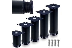 ‎STAHLIA Stahlia 4er Set Möbelfüße Sofafuß Möbelbeine| SCHWARZ MATT | Höhe 20 cm |Ø 50 mm|Massive Ausführung|Sofa Bett Schrank Couch