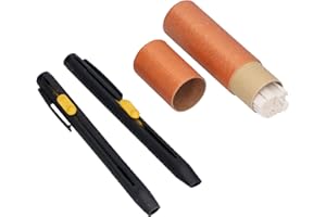 Jwthee 2 PCS Tailors Chalk Pen, Sewing Mark Pencil Fabric Chalk Pencils White Fabric Pencils with Refill for Leather Cut Marks Drawing Marks