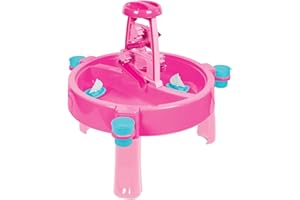 Dolu – Tavolo da gioco rosa 3 in 1 con sabbia e acqua, tavolo da attività per interni ed esterni, con coperchio, per bambini dai 2 agli 8 anni (73 cm H)