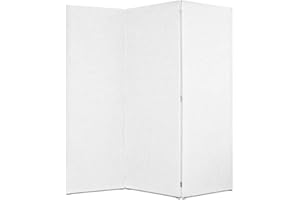 DESHOME - Separe divisorio interno dal design moderno, tessuto idrorepellente struttura in legno 3 ante - Separè divisorio paravento richiudibile pieghevole (Ghiaccio)