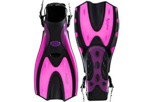 Two Bare Feet Adjustable Diving Fins – Swim, Snorkel & Scuba Fins for Adults – Full Foot Flippers with Easy Strap – Ideal for Holidays, Pool, Sea & Water Sports