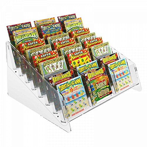 Avà srl Espositore gratta e Vinci da banco in plexiglass Trasparente a 24 Tasche