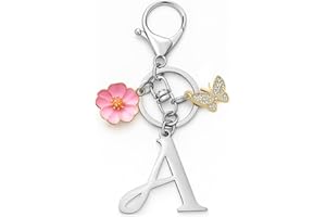 YISCOKO Brelok z inicjałem alfabetu, breloczki do kluczy, prezenty dla kobiet, ukończenie szkoły, urodziny, Boże Narodzenie, rocznica, prezenty urodzinowe dla kobiet, prezenty kondolencyjne (litera A)